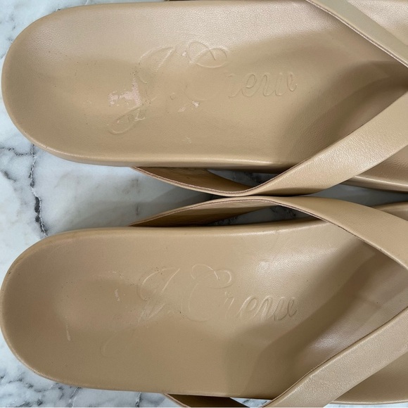 J crew pacific leather thong sandals sandy beach tan neutral AZ009 size 11 - Picture 7 of 8